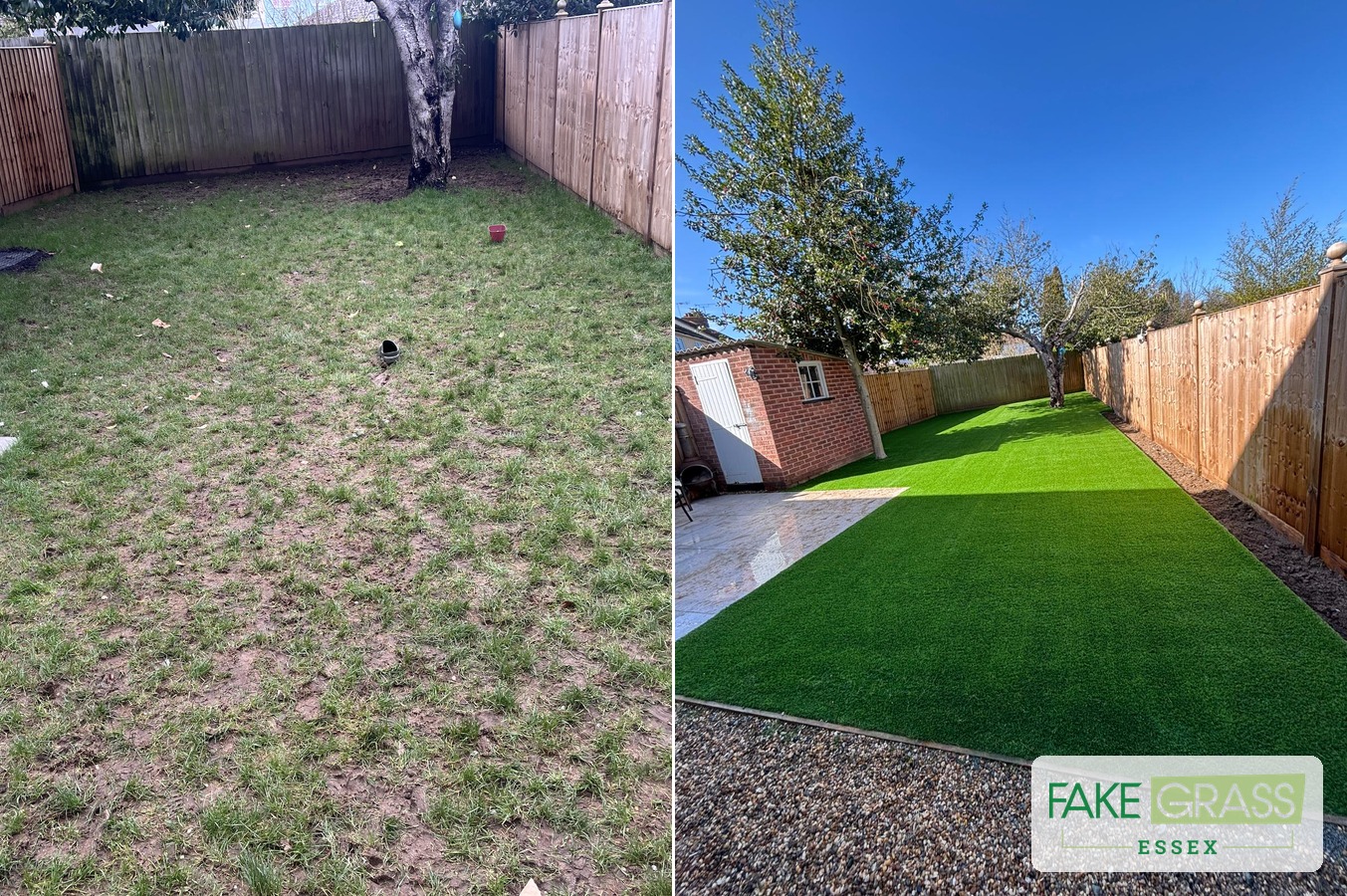 Fake grass installation Epping Essex