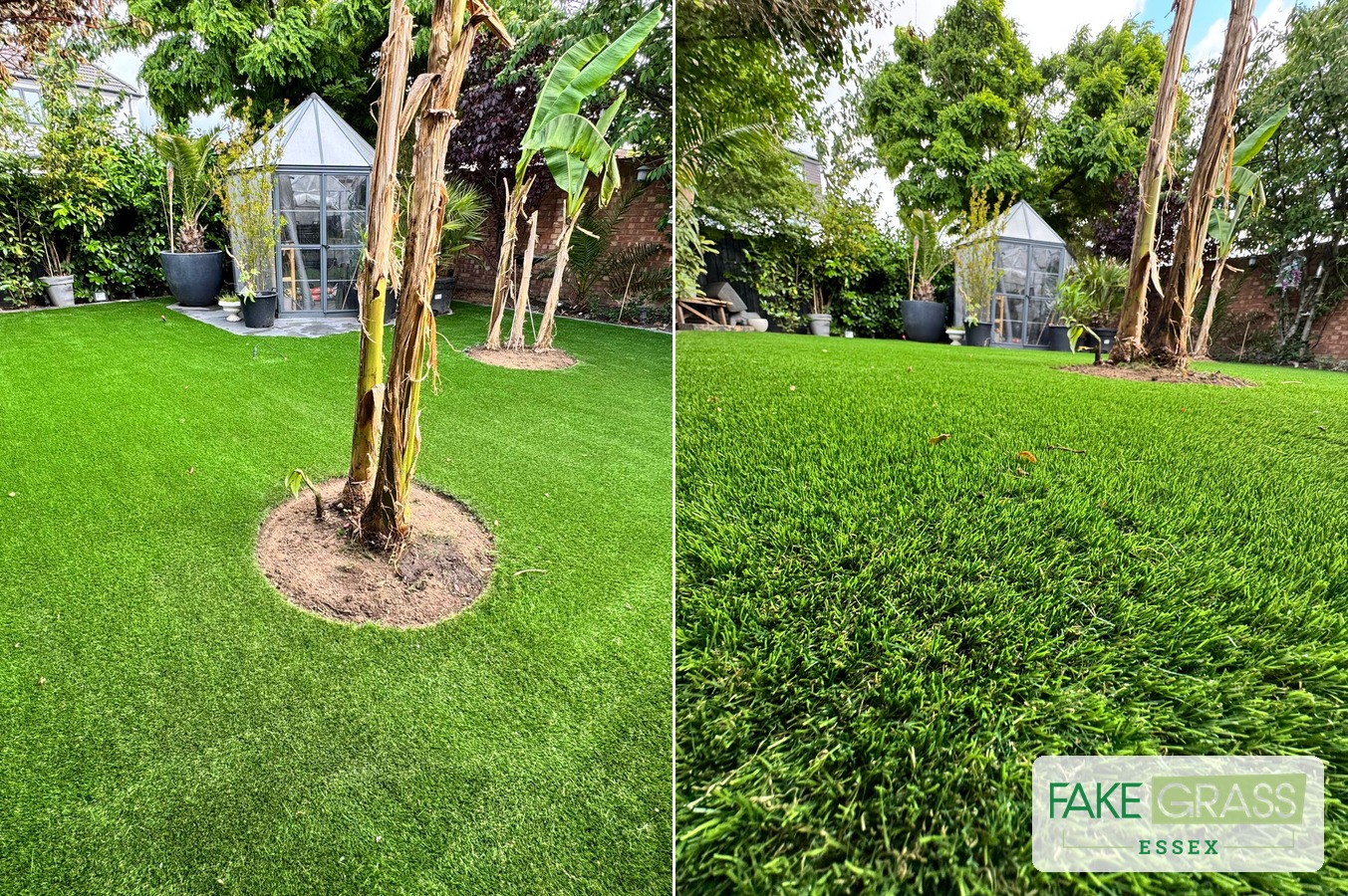 Artificial grass before and after south Essex