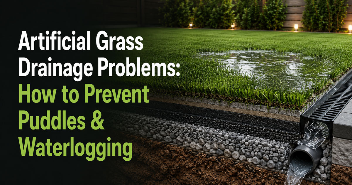 Artificial Grass Drainage Problems: How to Prevent Puddles & Waterlogging